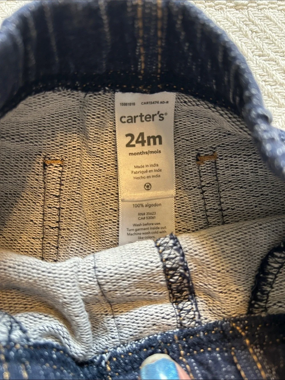 Carter's Navy Pull-On Knit Denim Pants